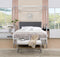 Raegan Queen Bed (Canopy), Fabric & Chrome
